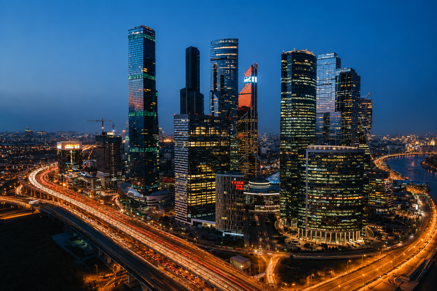 Деловой район — небоскрёбы и набережная
